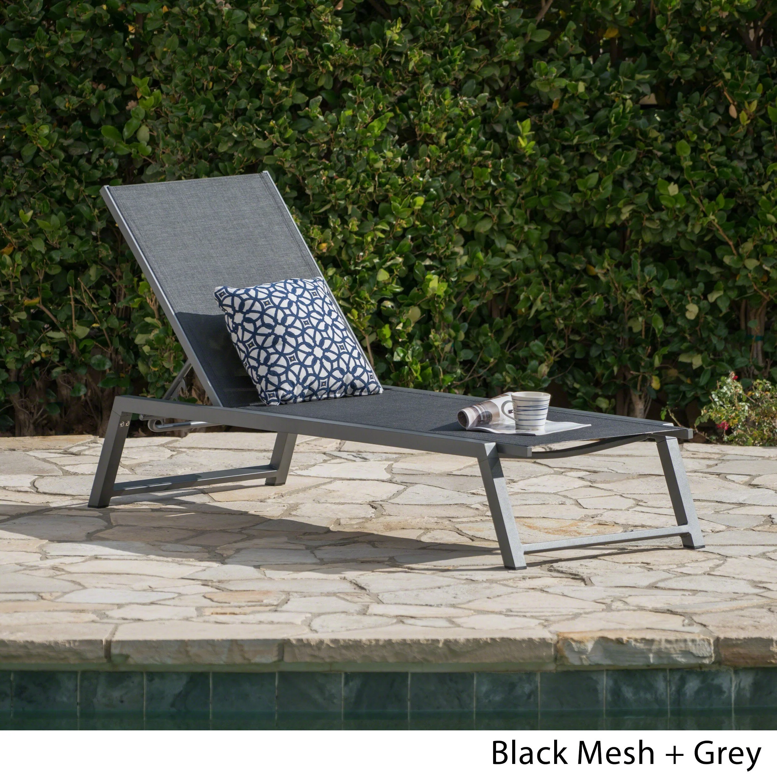Myers Outdoor Aluminum Mesh Chaise Lounge by Christopher Knight Home