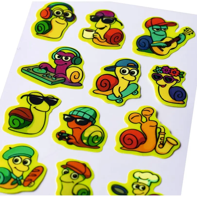 Sticker 12er-Set Lustige Schnecken