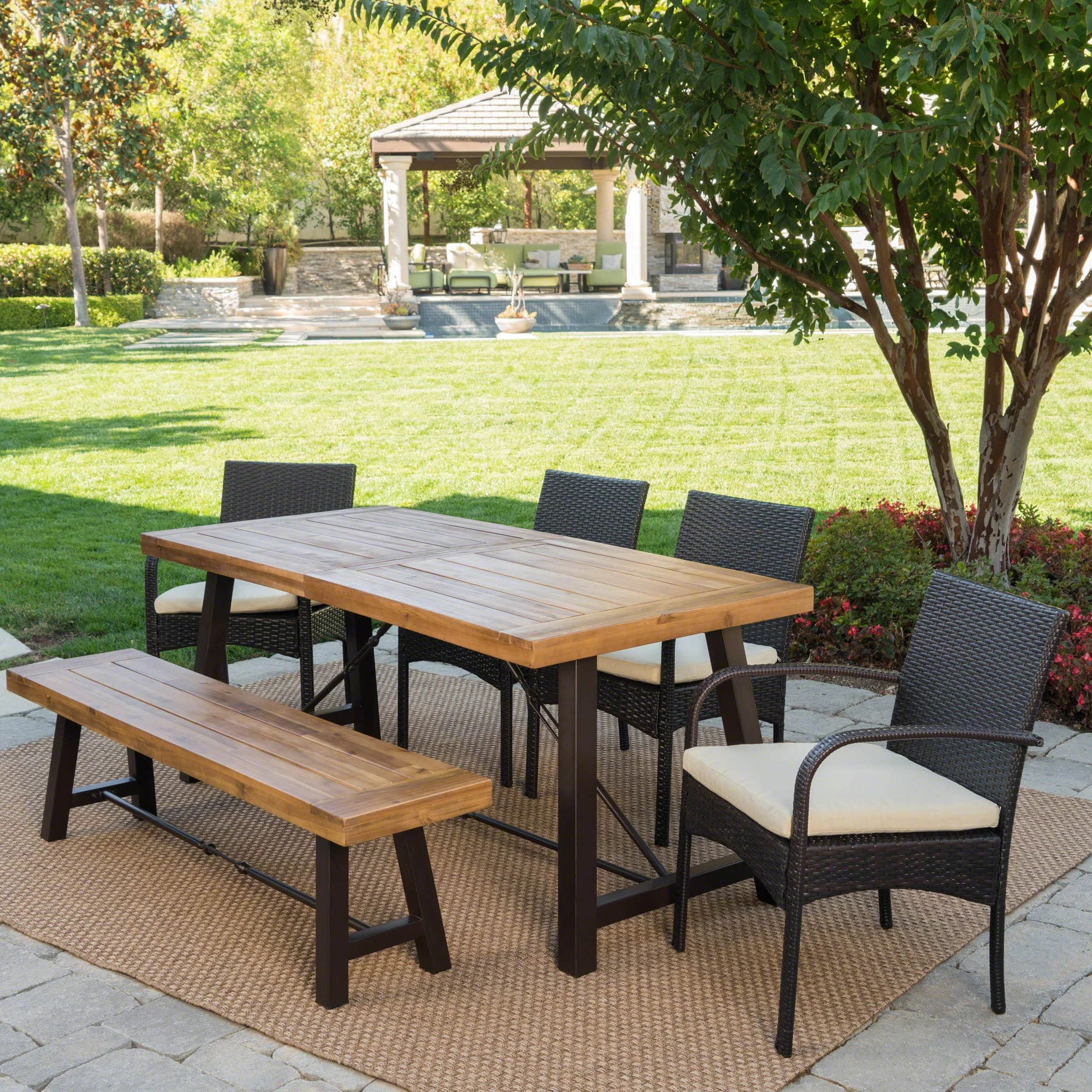 Betsys Outdoor 6-Piece Wood Dining Set by Christopher Knight Home