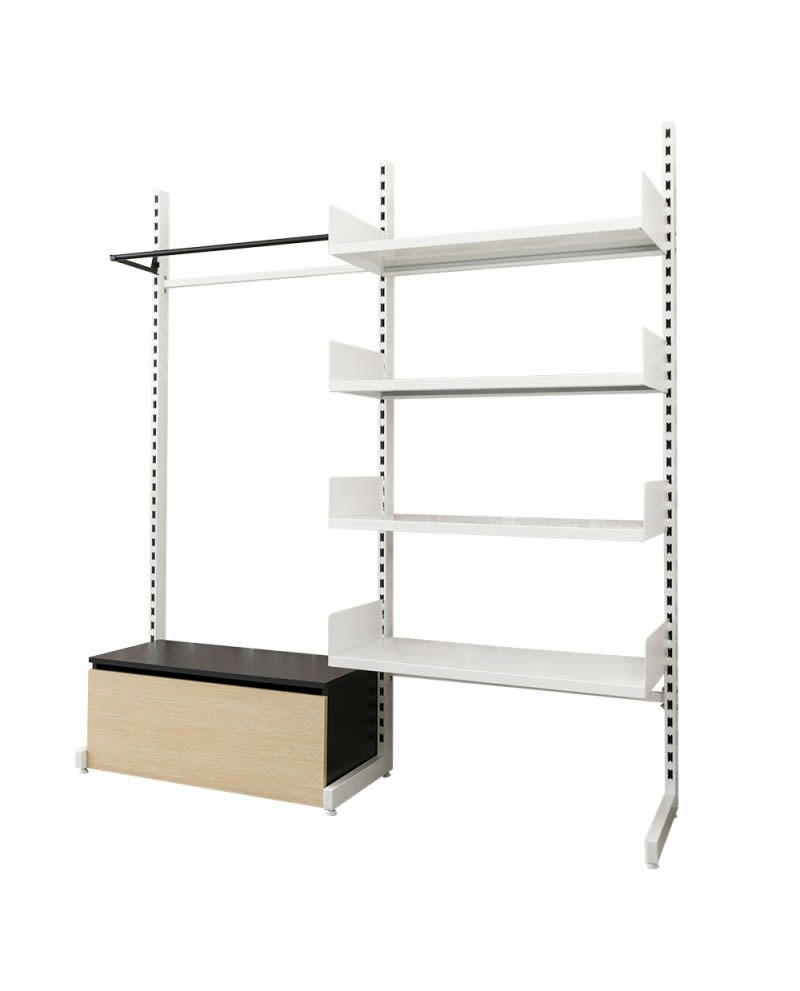 MOK - Mobilier de rangement autoportant sans fixation en métal blanc robuste