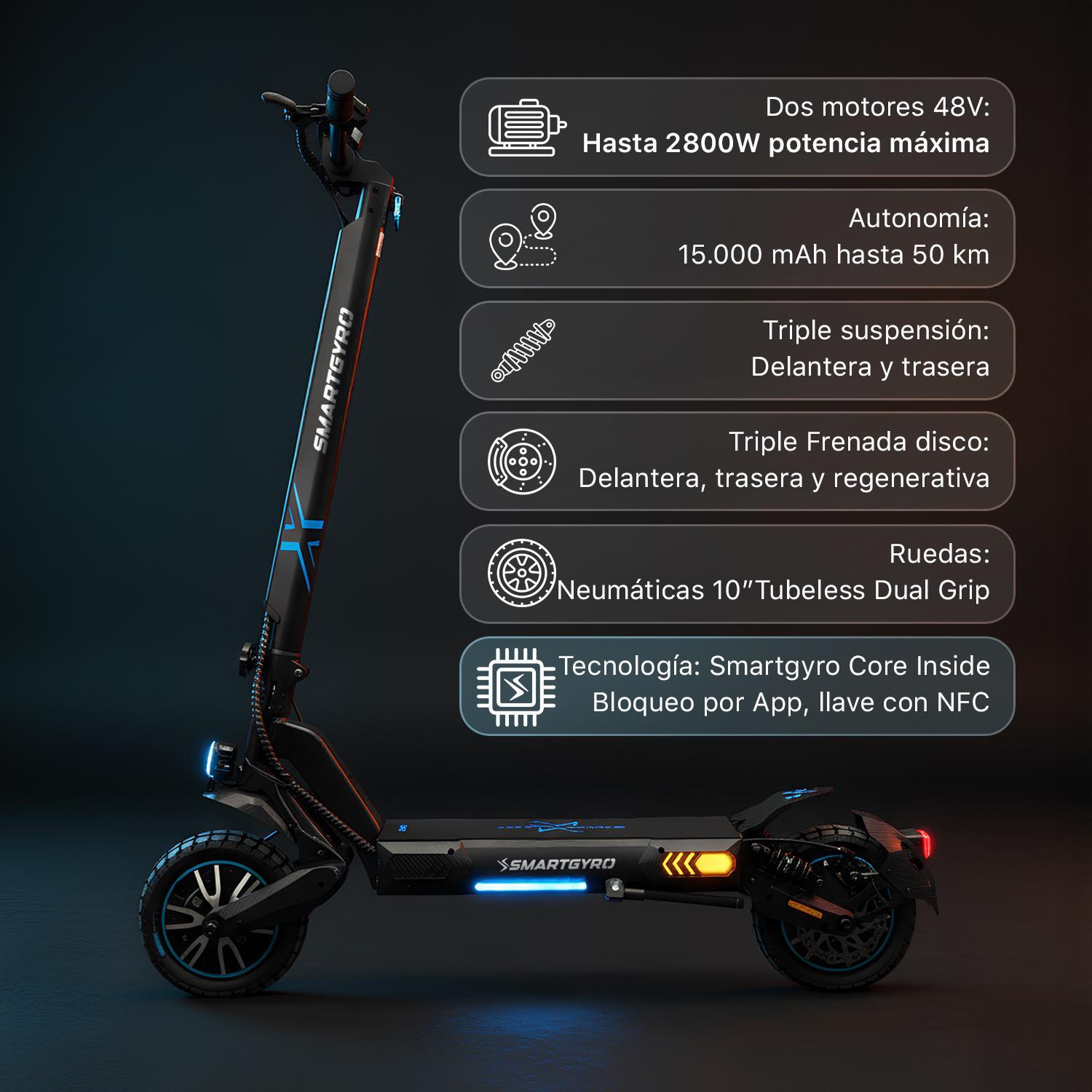 Patinete eléctrico smartGyro CROSSOVER DUAL MAX 2