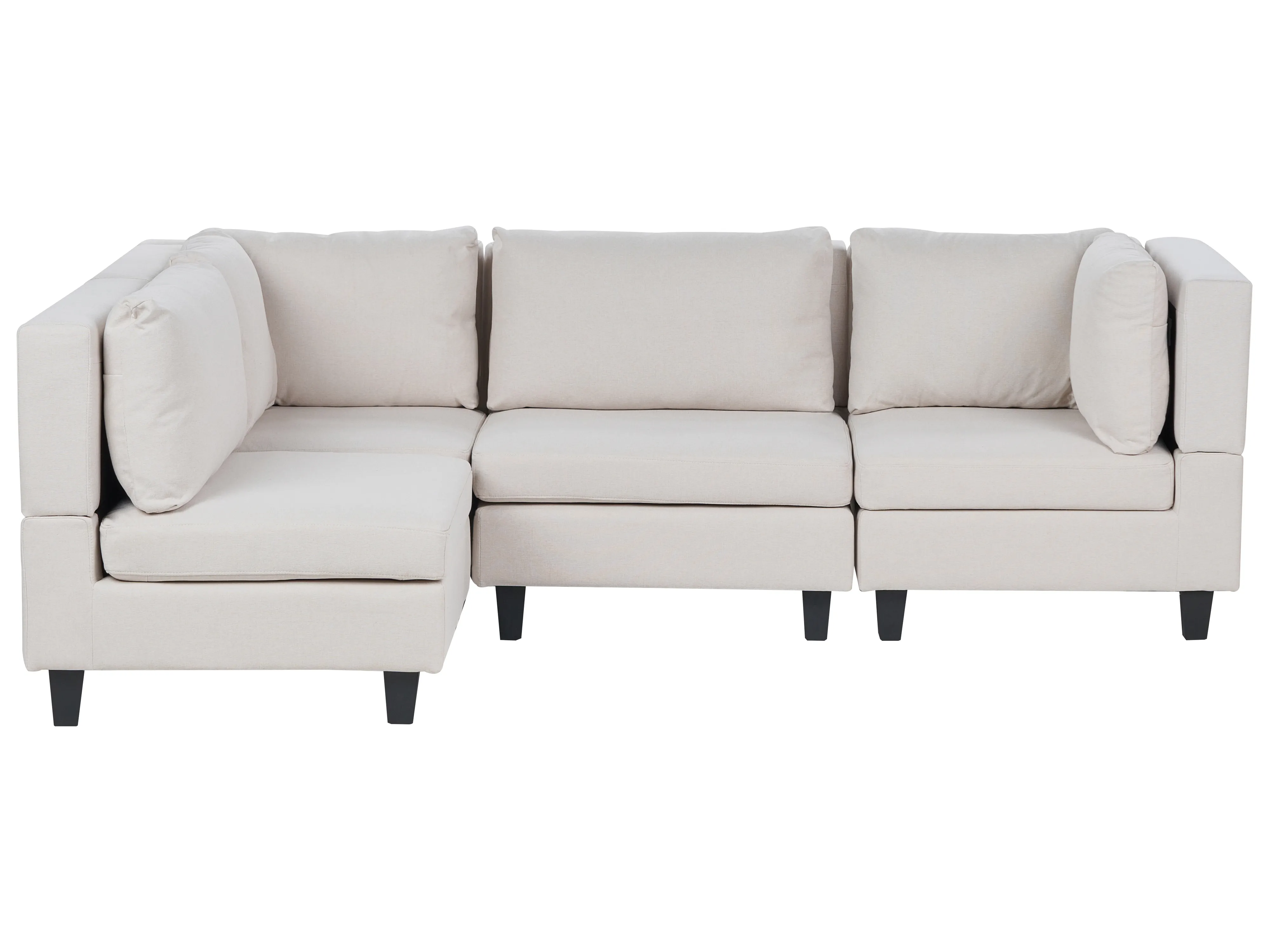 Modular Corner Sofa 4 Seater UNSTAD Fabric Light Beige Right Hand
