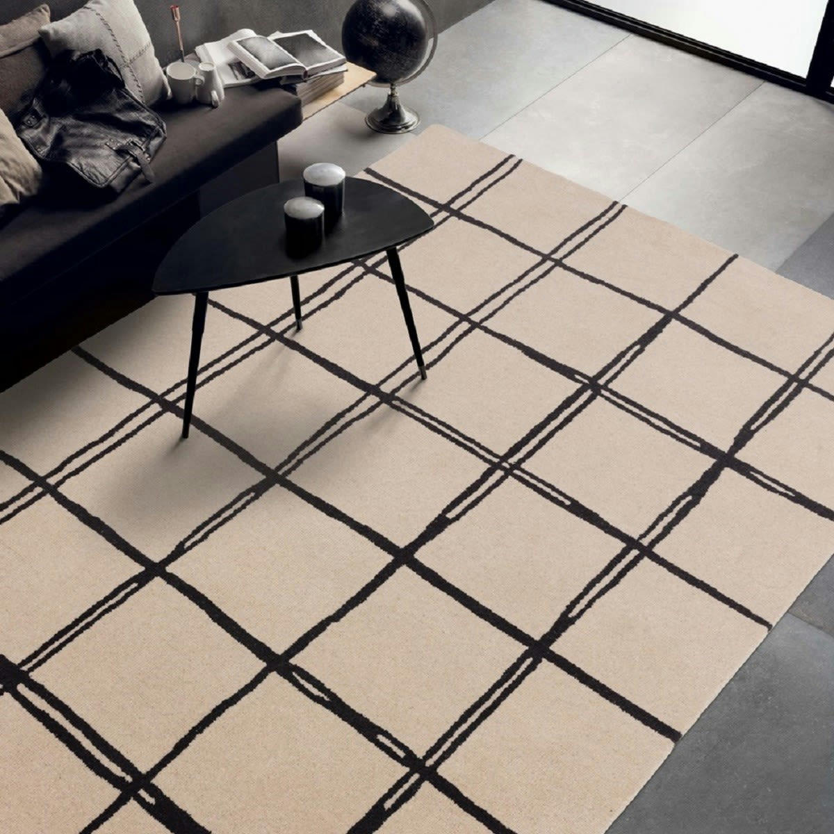 RENO - Tapis de salon en laine blanc 120x170 cm