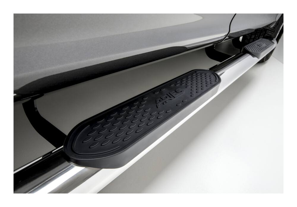 Aries Oval Side Bars, Polished Stainless, 4-in