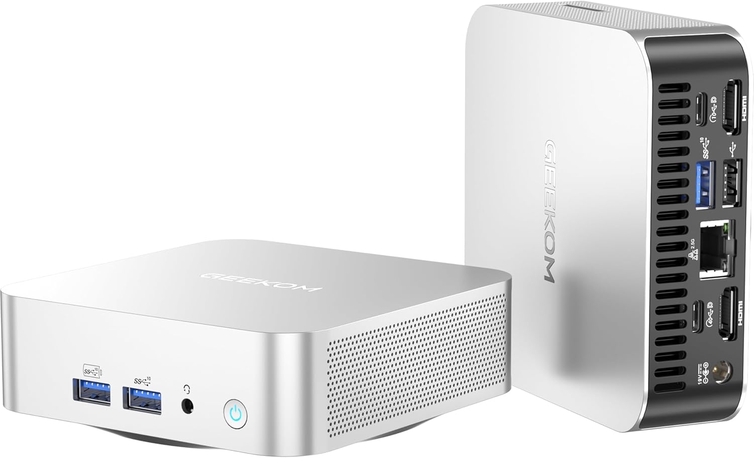 GEEKOM A6 Mini PC with AMD Ryzen 7 6800H  16GB DDR5 RAM (Upgradable  Not LPDDR)  1TB PCIe 4.0 NVMe SSD  Compact Aluminium Design Windows 11 Pro Desktop Computer with USB4/8K/Wi-Fi 6E/BT 5.2/SD Slot