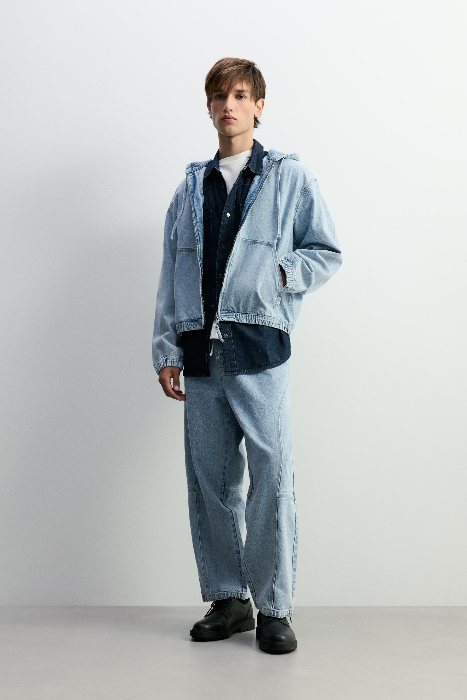 Cazadora denim capucha