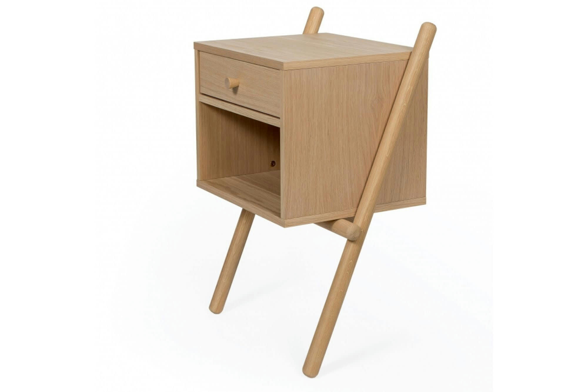 TURKU - Table de nuit en bois 1 tiroir / 1 niche