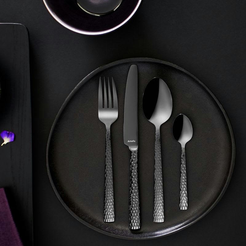 FELICITY - Ménagère 24 couverts en Acier Inoxydable Noir