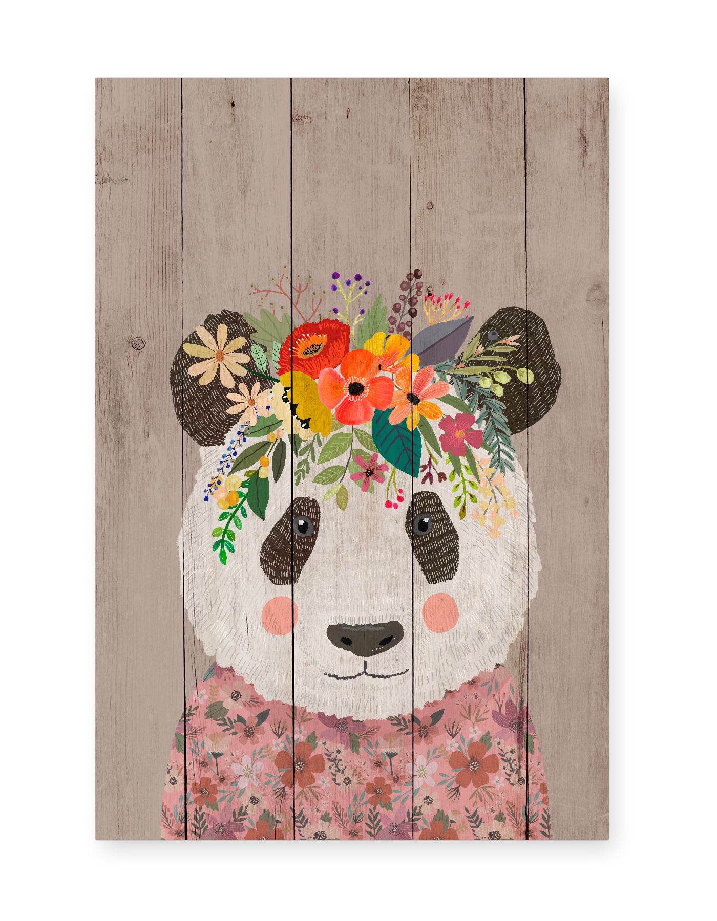 Really Nice Things - Paneel - 60x40 cm - Floral Panda
