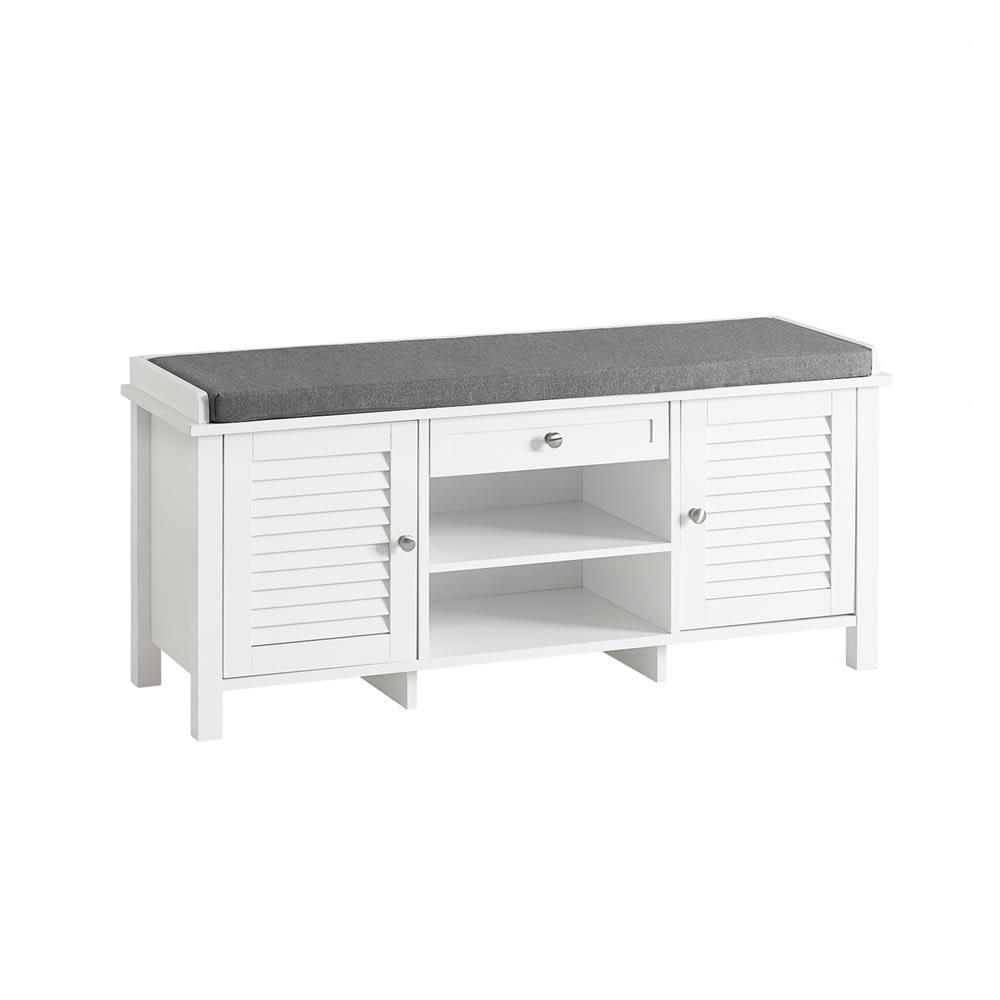 - Banc de rangement à chaussure effet bois blanc