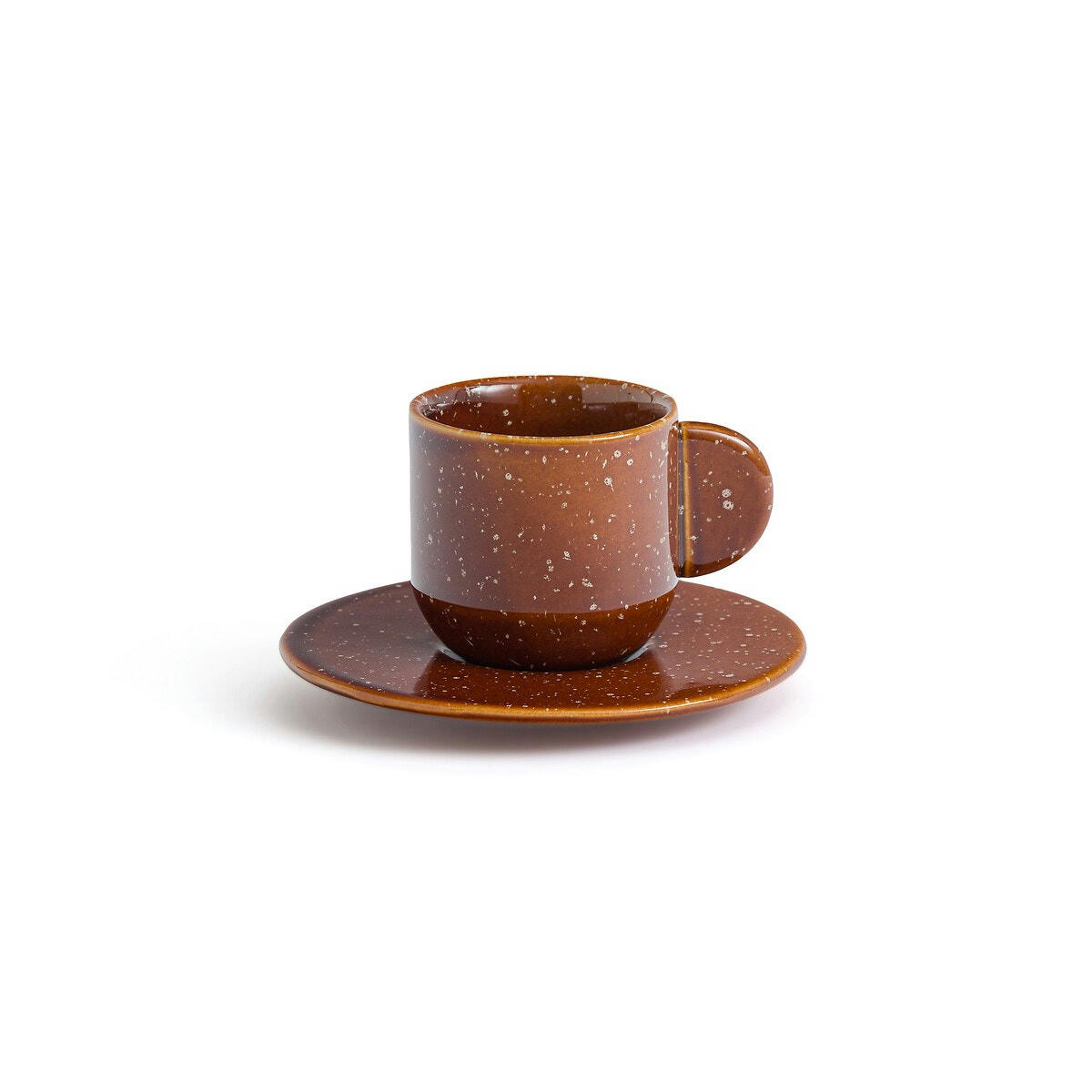 Lot de 4 tasses à café et sous-tasses, grès, Meti
