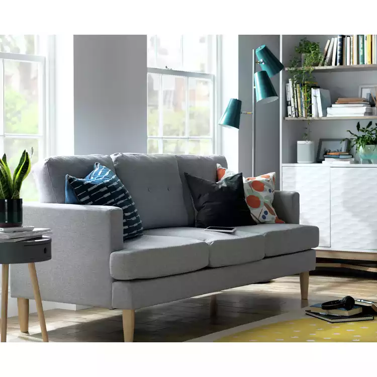 Habitat Joshua Fabric 3 Seater Sofa - Charcoal