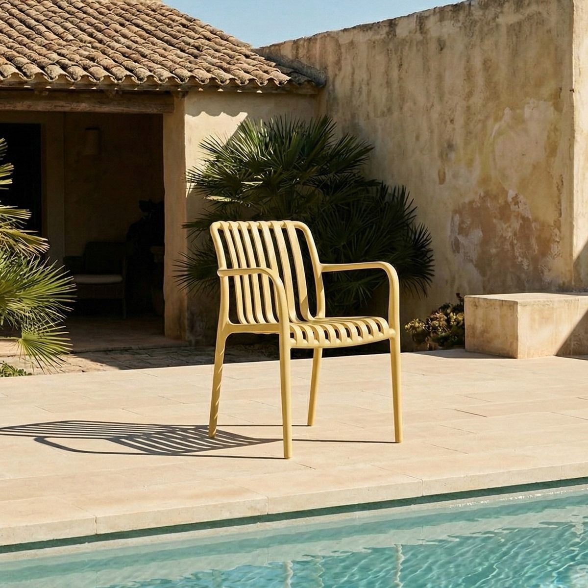 Krzesło VALORO ogrodowe musztardowe 56x57x81 cm