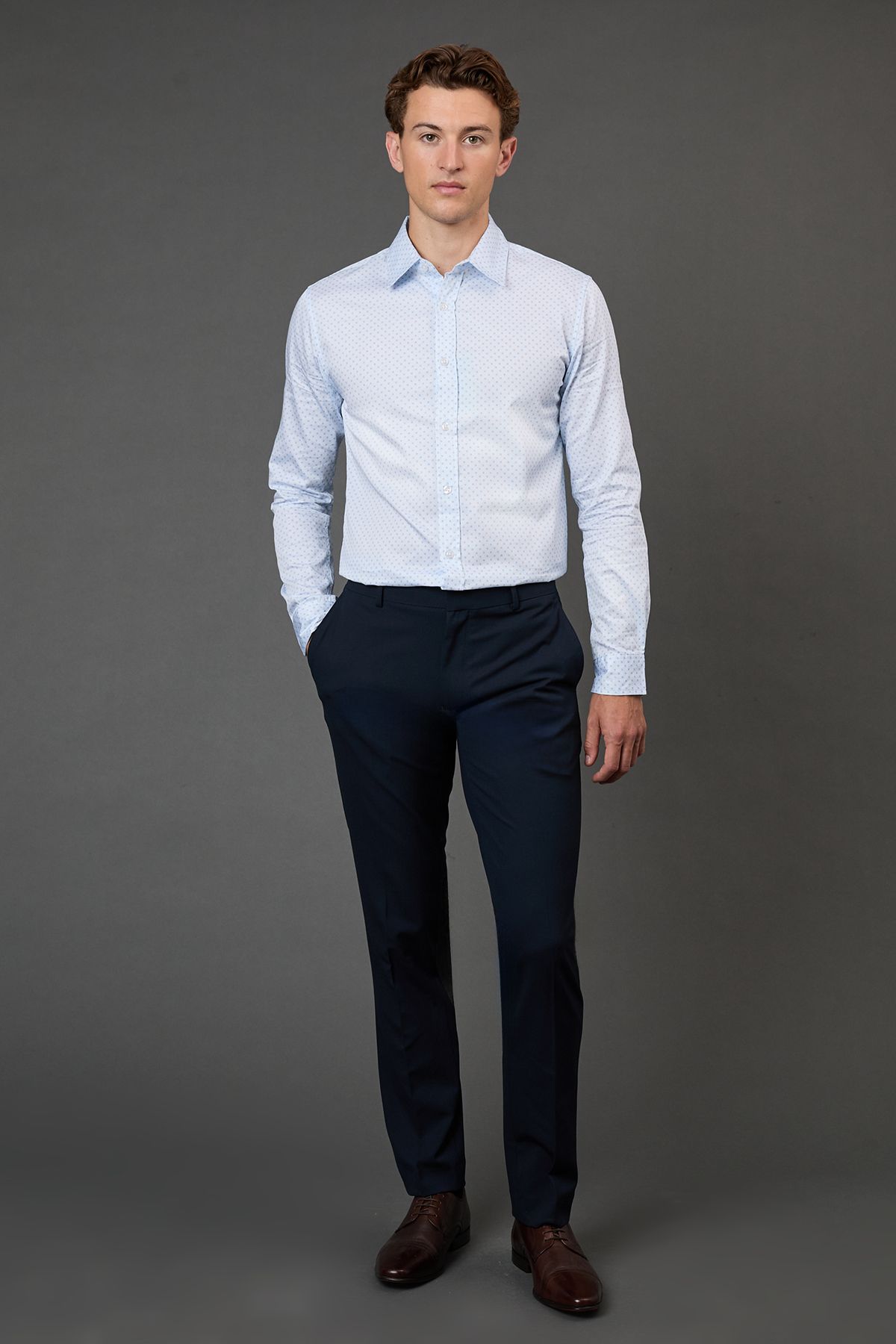 Burton White Geometric Print Slim Fit Long Sleeve Shirt