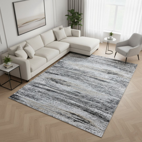 Dywan szary 412 idealny do pokoju salonu 060x100 nowoczesny