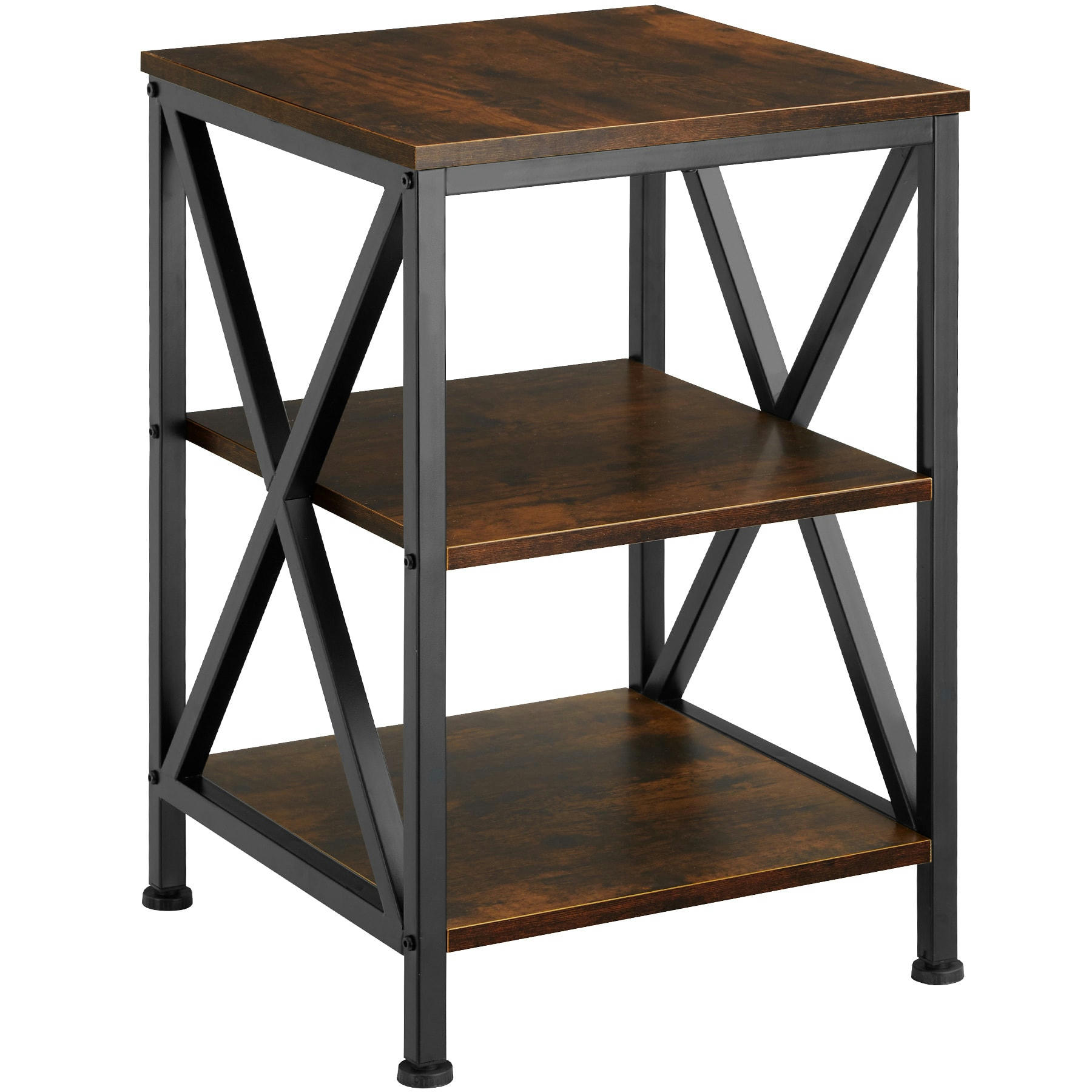 - Table d'appoint Style industriel Bois foncé industriel, rustique