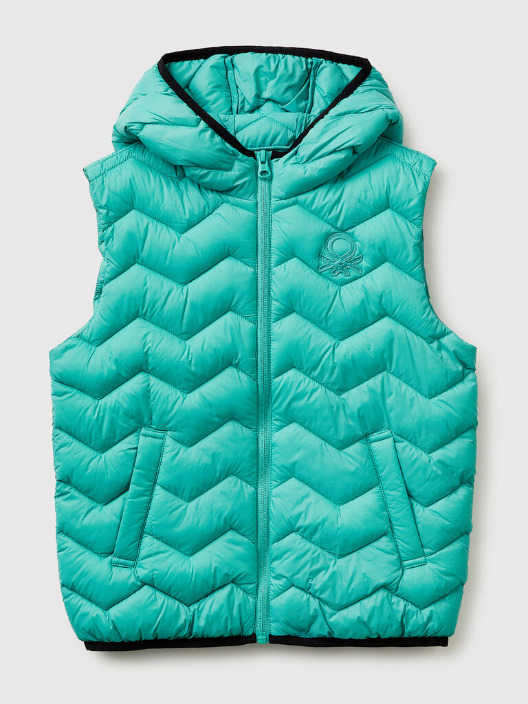 Padded vest with hood