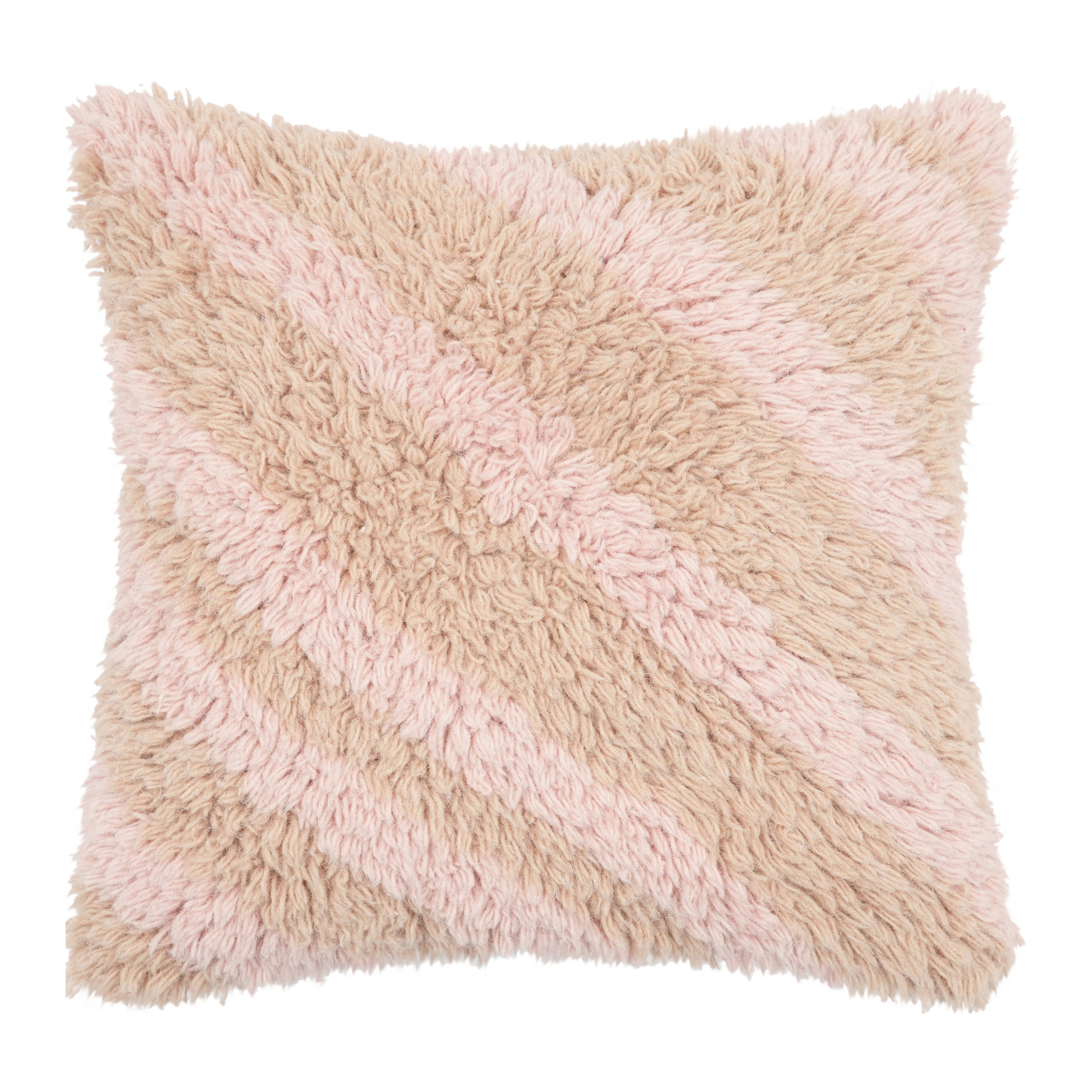 by fonQ Strippi Sierkussen 50 x 50 cm - Roze / Beige