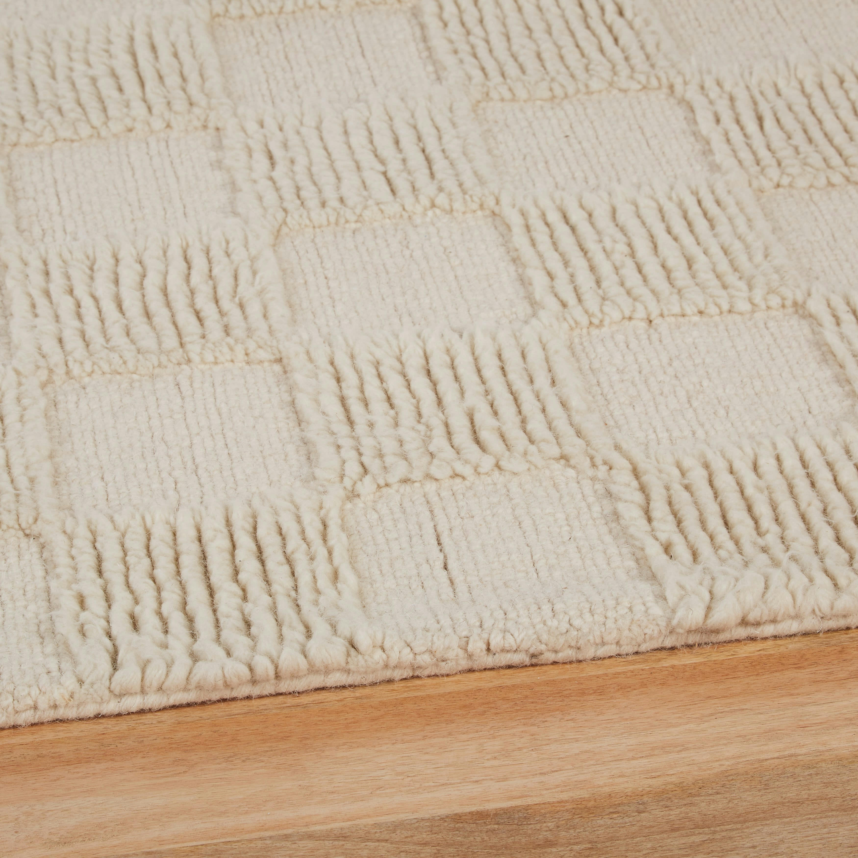 DAMIER - Tapis  écru motif à carreaux tufté 160x230