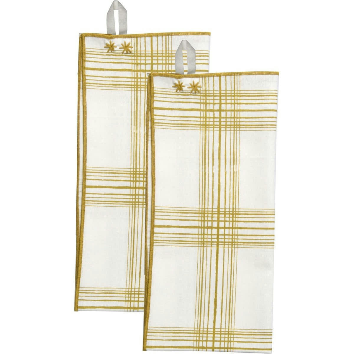 MADRAS - Torchons (x2) coton  50x75 jaune zeste