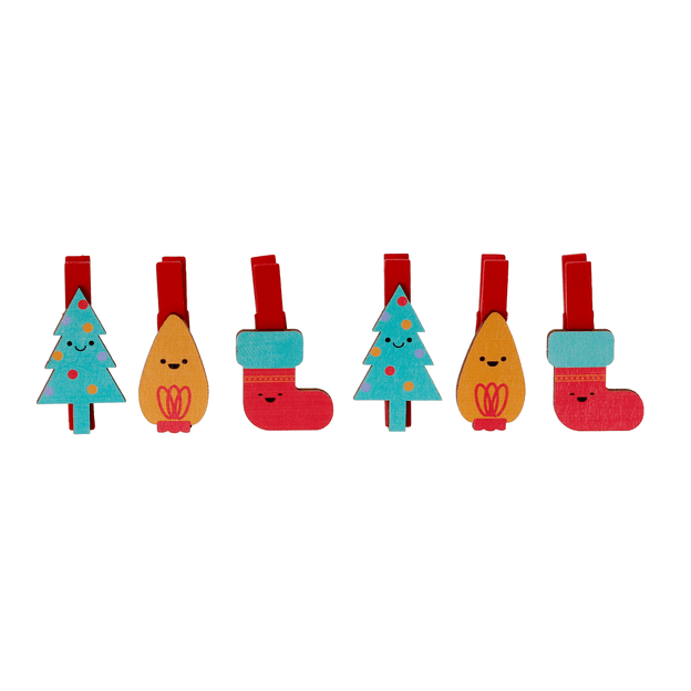 KIT COM 6 PRENDEDORES MIX COLORFUN XMAS