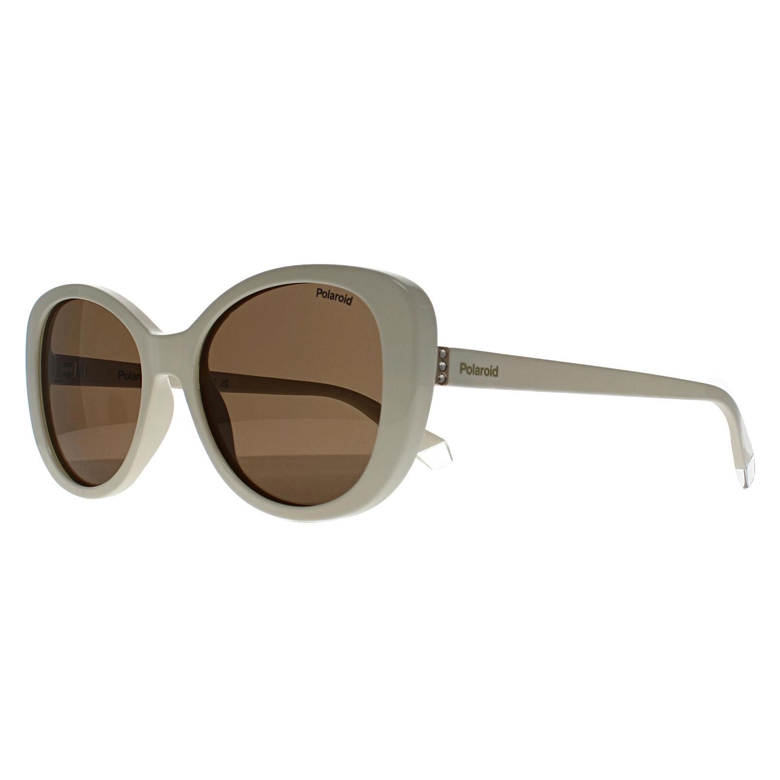Polaroid Butterfly White Brown Polarized PLD 4154/S/X
