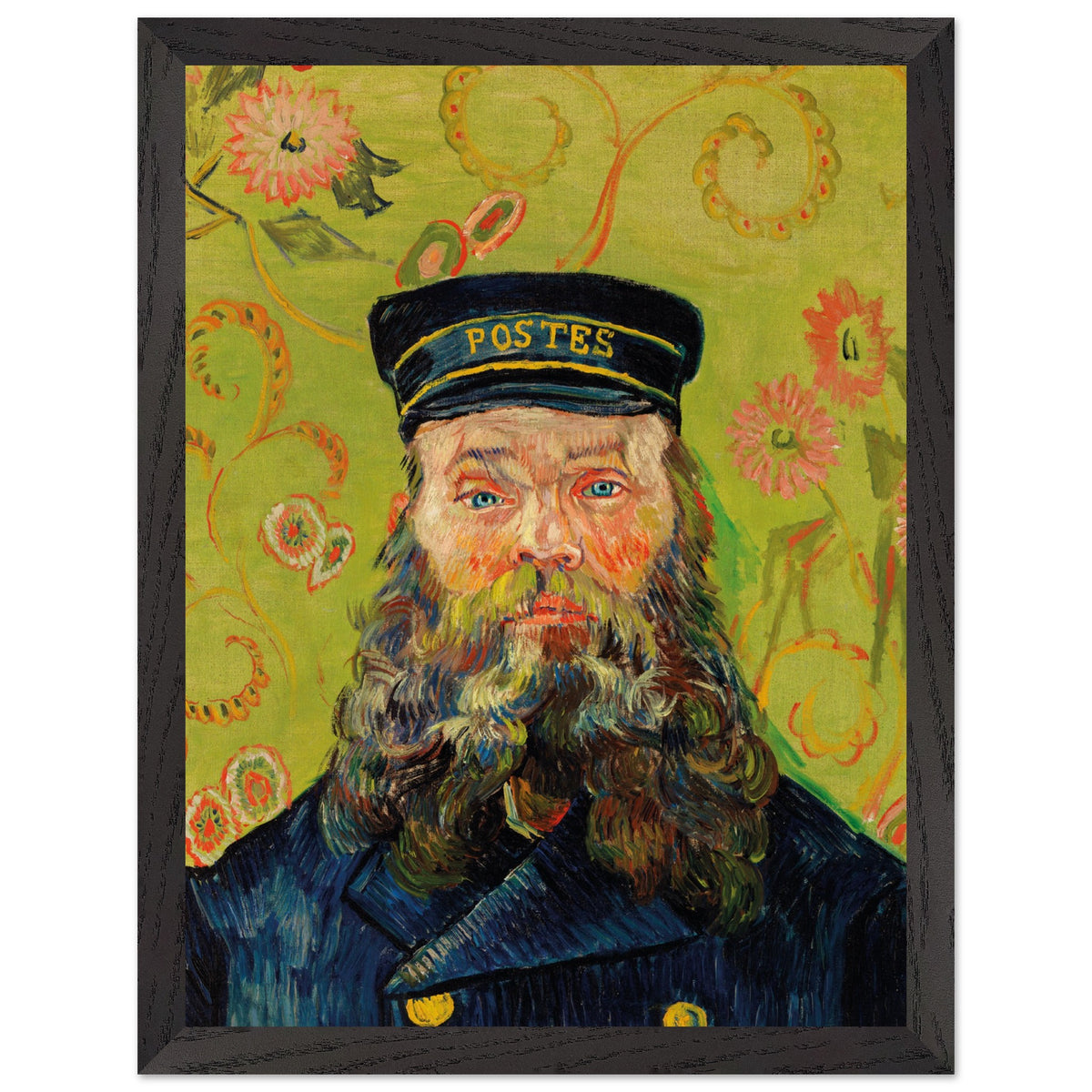Artfulprints Poster met Lijst Vincent van Gogh - The Postman  - 30x40 cm - Groen