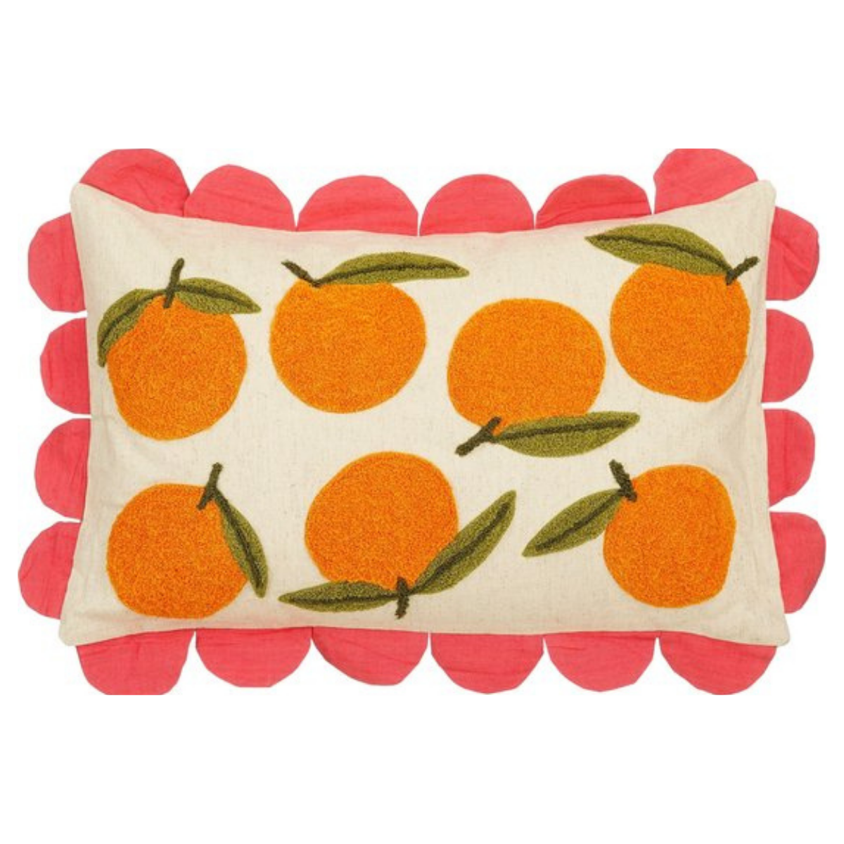 Mica Decorations Oranges Sierkussen - Kussen met Kussensloop - 65 x 45 cm - Kussens Woonkamer Woondecoratie - Binnenkussen Katoen - Woonkussen