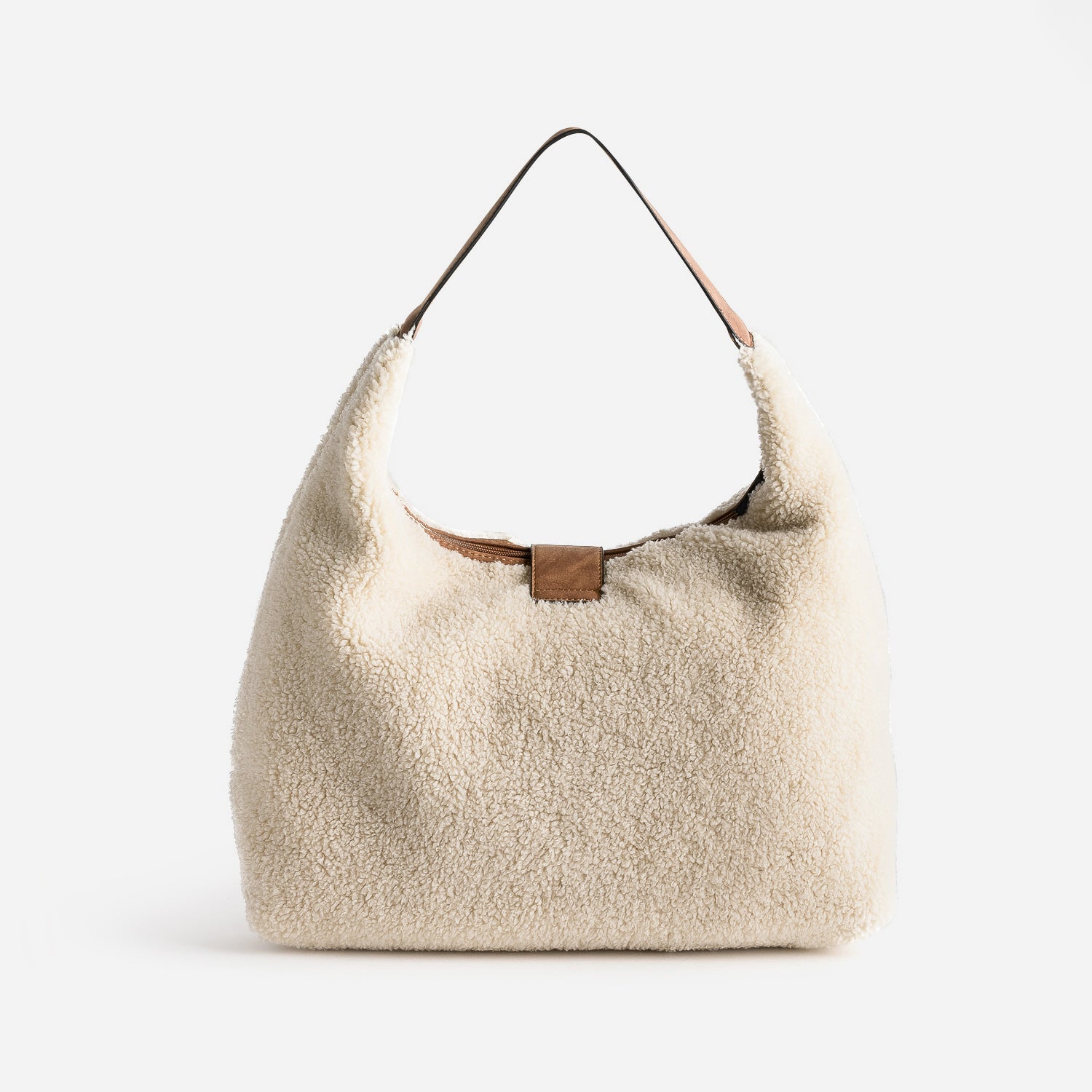 Sac à main beige sherpa
