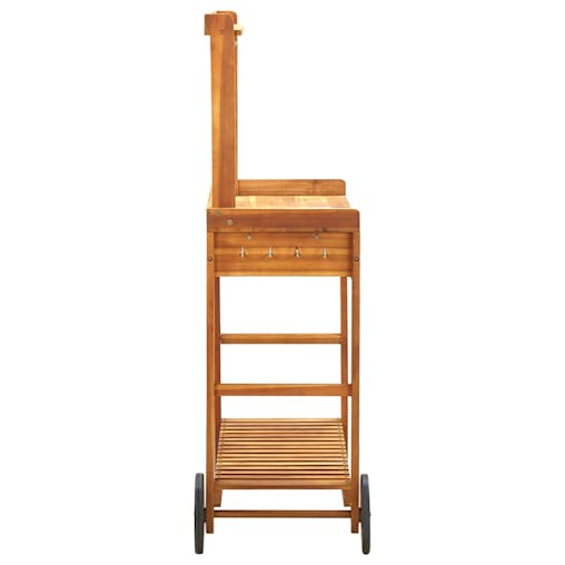NNEVL Garden Kitchen Trolley Solid Wood Acacia 92x43.5x141.5 cm
