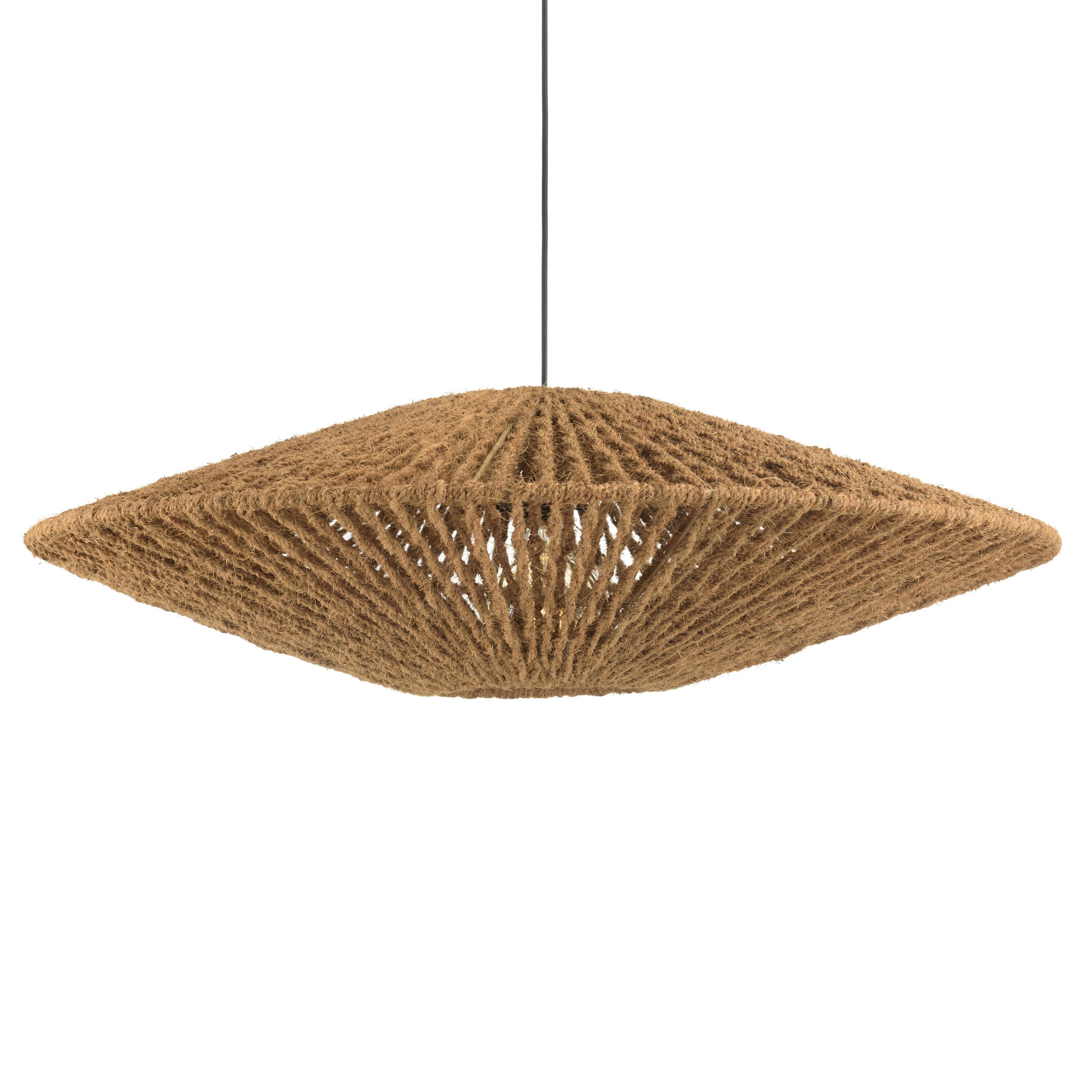 Suspension cymbale 100x100cm en fibre de coco/teck recyclé FOLELLI