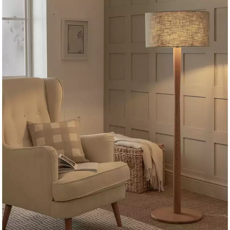 Habitat Grey Linen Easy Fit Lampshade - 49cm