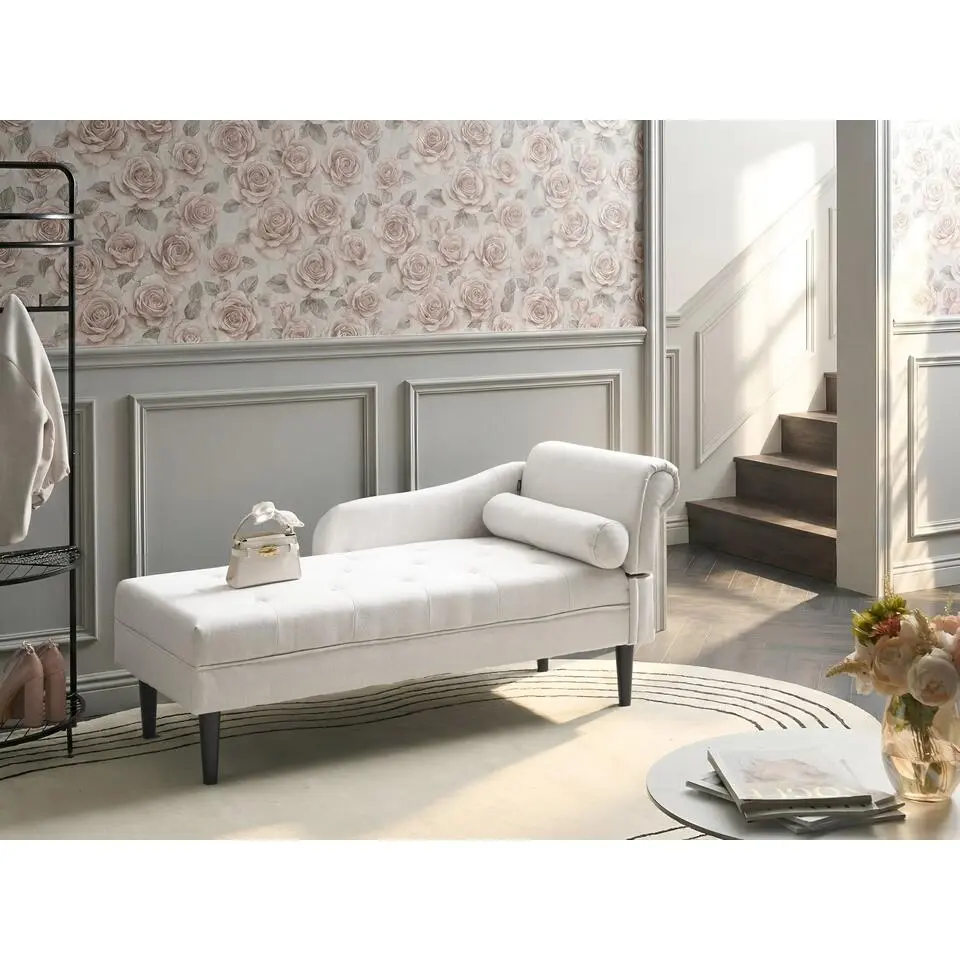 YVOIRE - Chaise longue - Off-white - Rechtszijdig - Stof