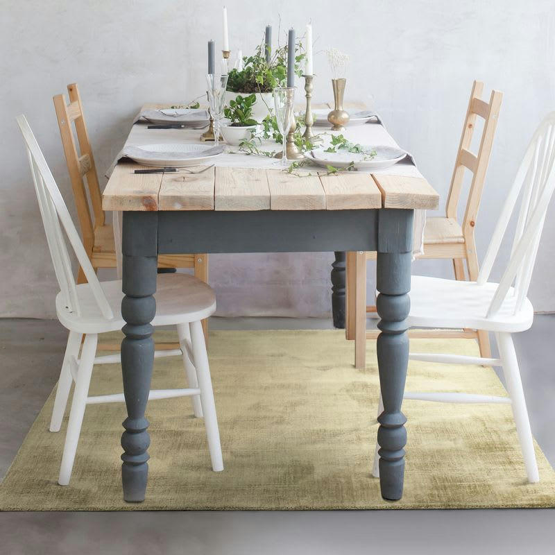 SANTAL - Tapis aspect velours écru naturel 120x170