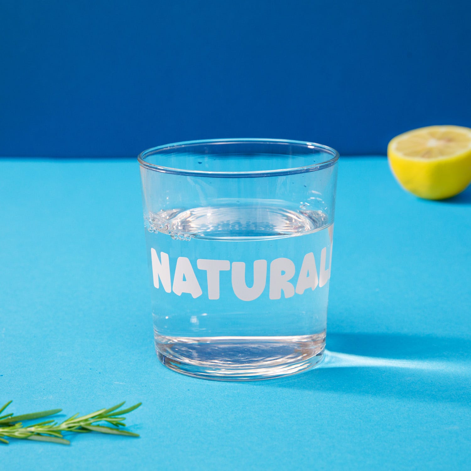 Bicchiere acqua in vetro scritta Naturale 360 ml