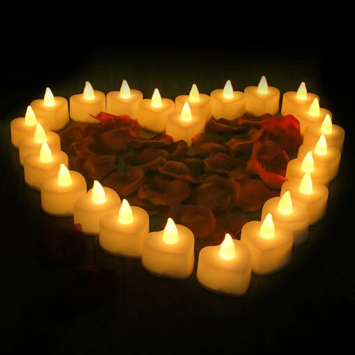 NNEOBA 24-Pack Heart LED Tea Lights
