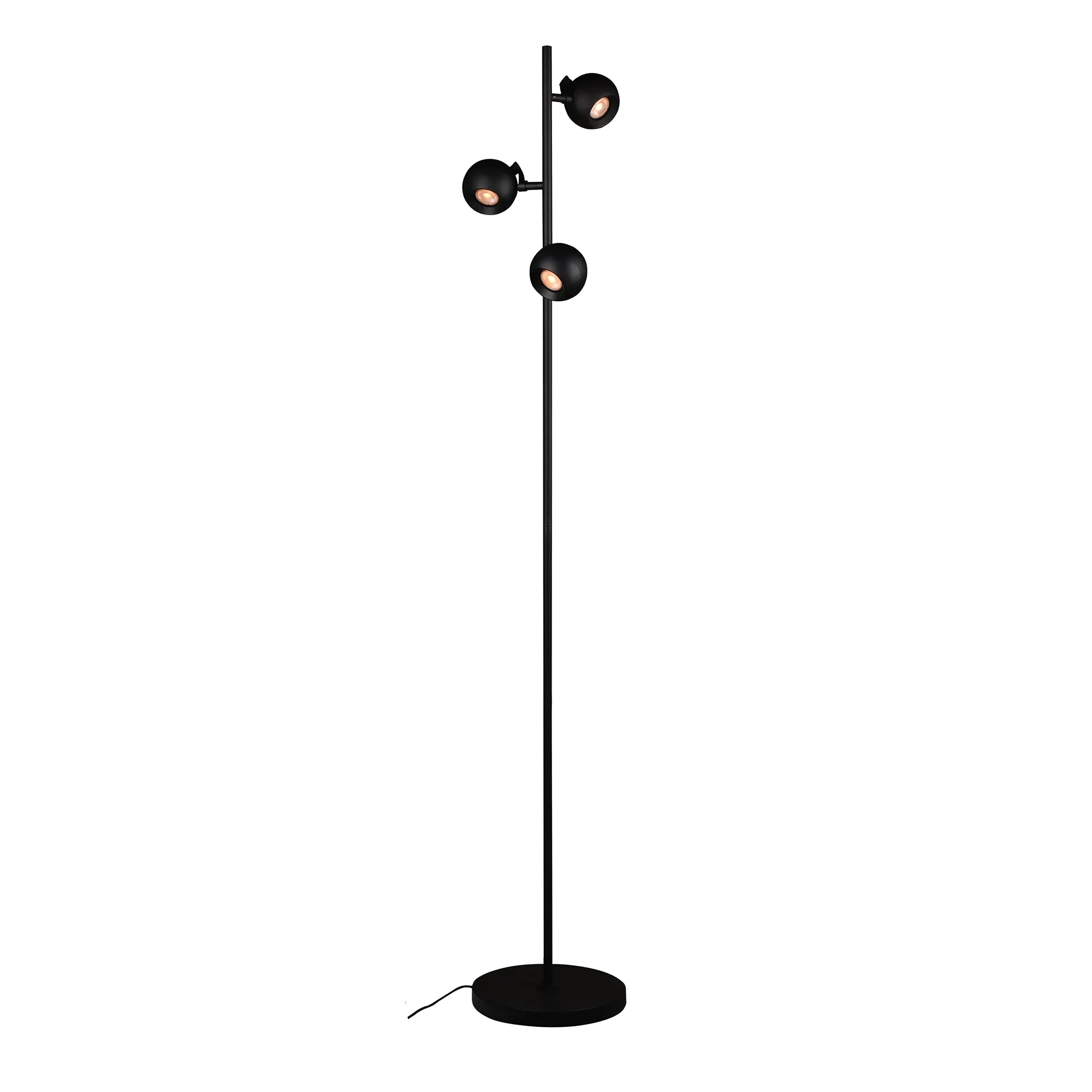 Artdelight vloerlamp Bolero - 3 lichts - 25 x 160  cm - zwart