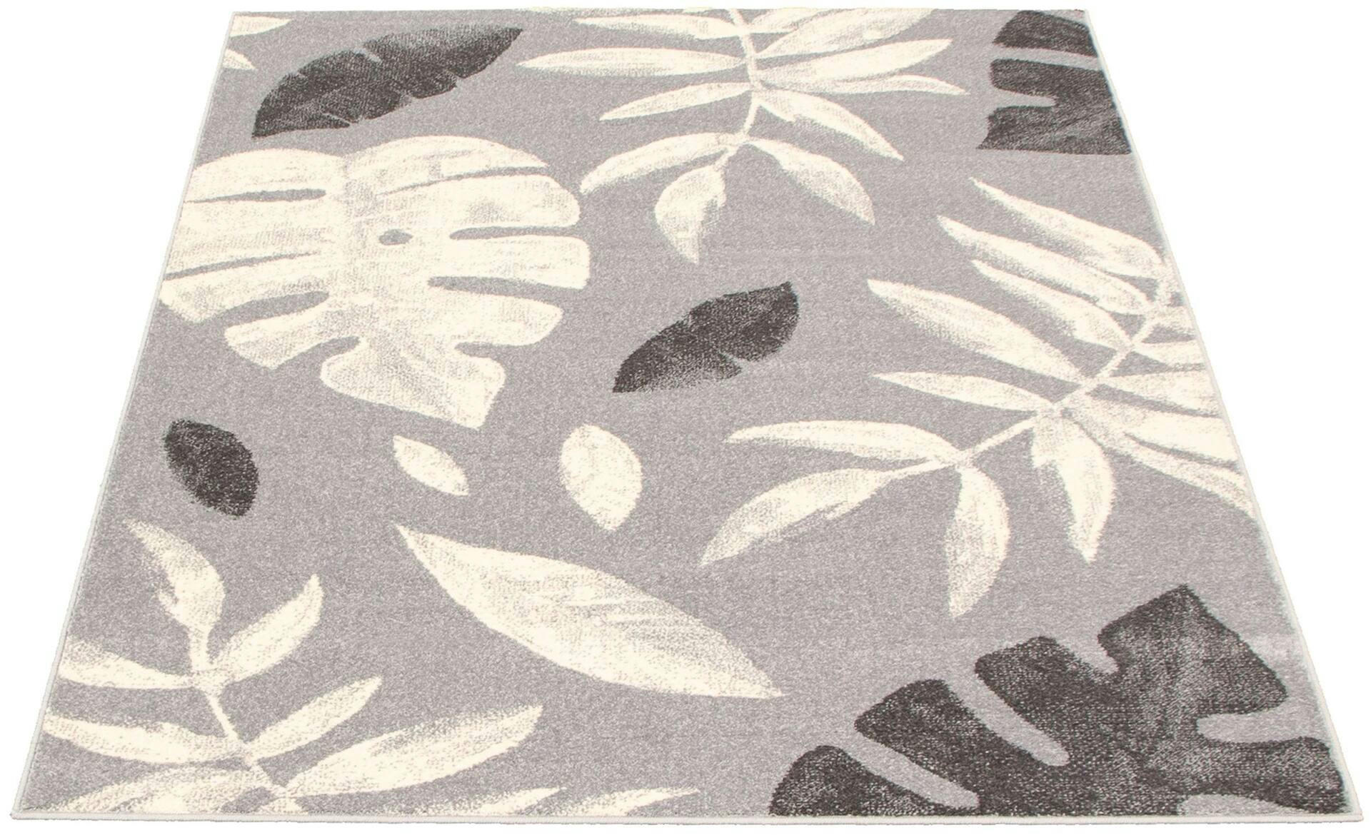 ECARPET Presly Indoor Floral Area Rug, Silver/Anthracite, Assorted Sizes