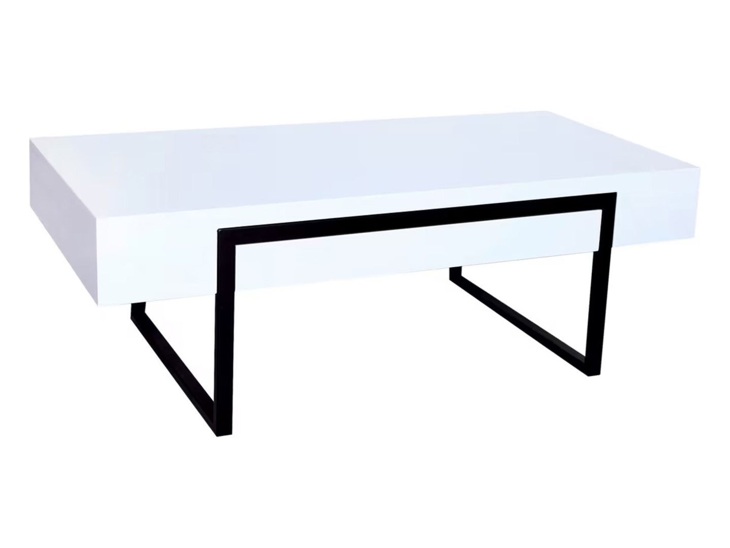 Ława prostokątna Orleans 120x60/42 biało-czarna