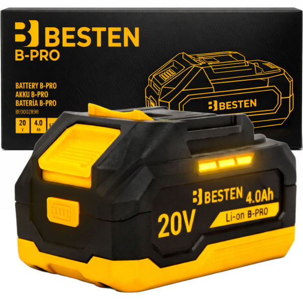 Akumulator BESTEN B-PRO 20V 4.0Ah Li-Ion z wskaźnikiem LED