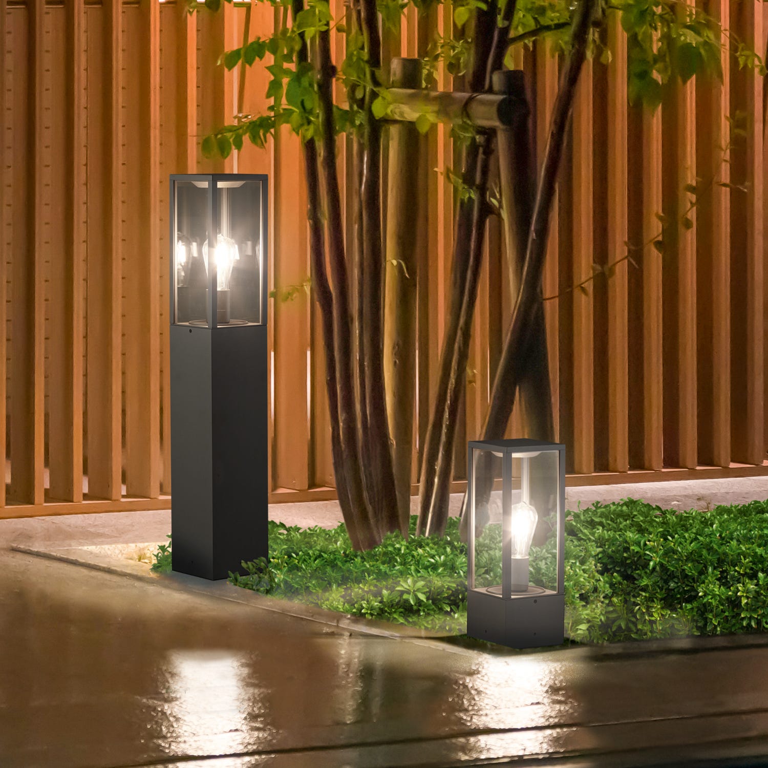 Palo luminoso da giardino 40 cm antracite Garonne Trio