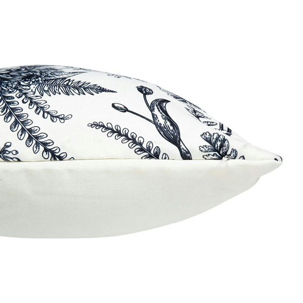 FLORA - Housse de coussin noir blanc 40x40cm