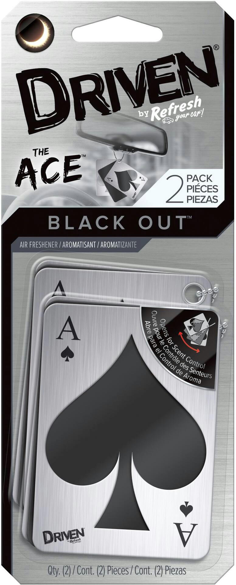 Driven Ace Auto Air Freshener, Black Out