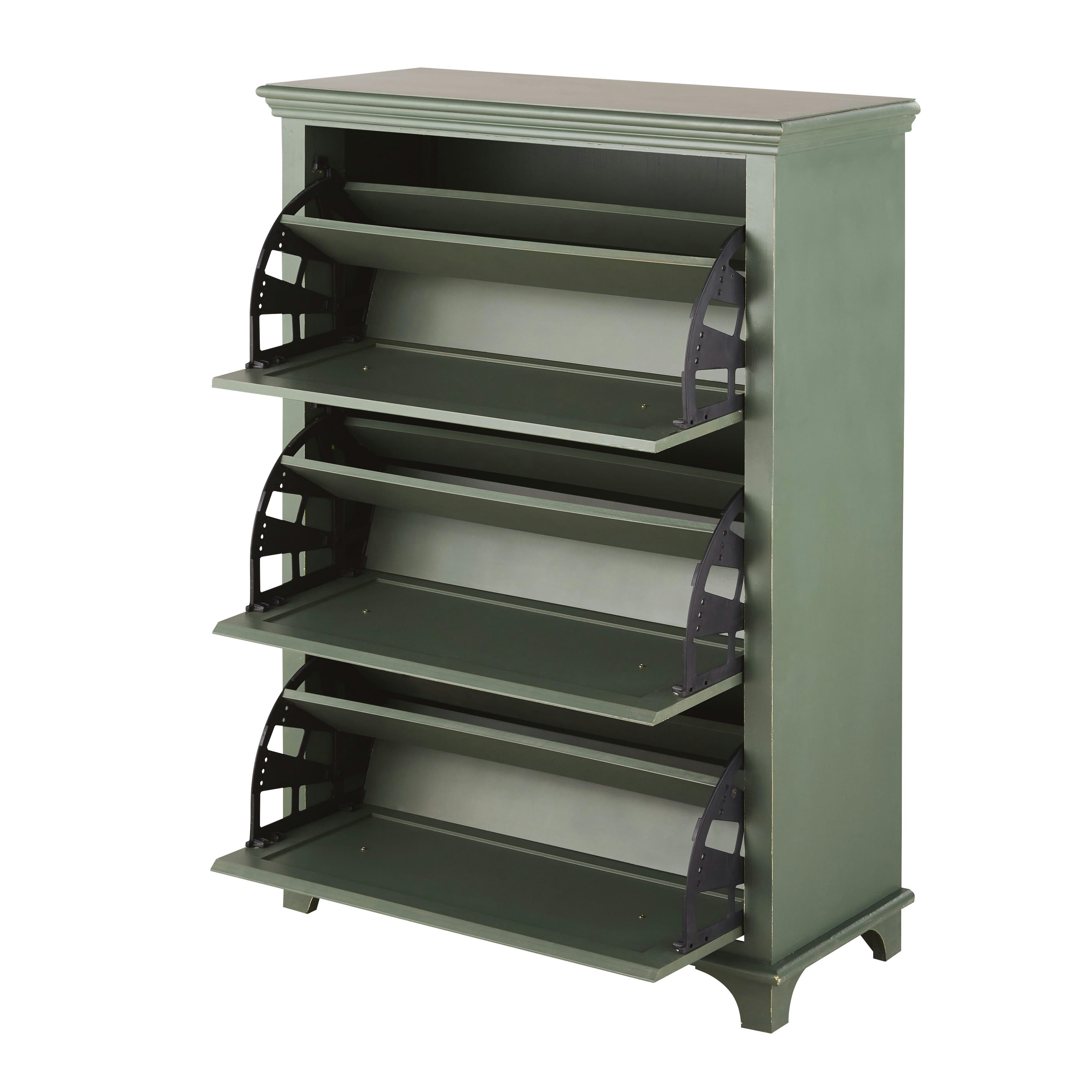 Selena - Meuble à chaussures 3 tiroirs vert