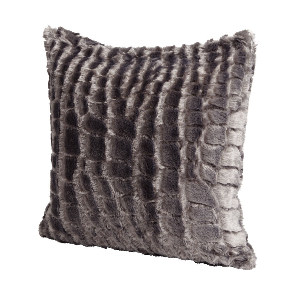 Housse de coussin effet fourrure gaufré 40x40cm (3 modèles)