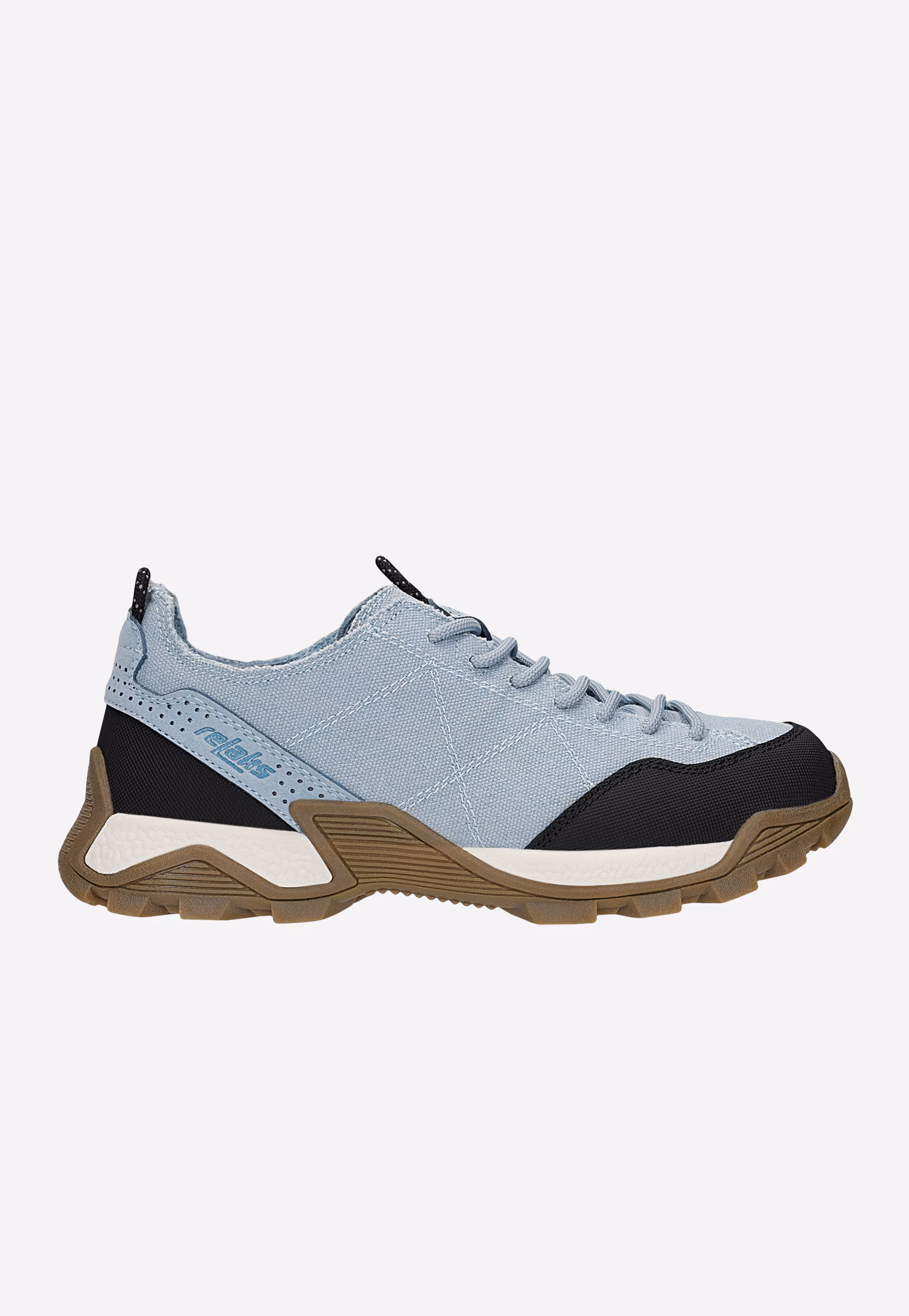 Niebieskie sneakersy RELAKS z czarnymi wstawkami
