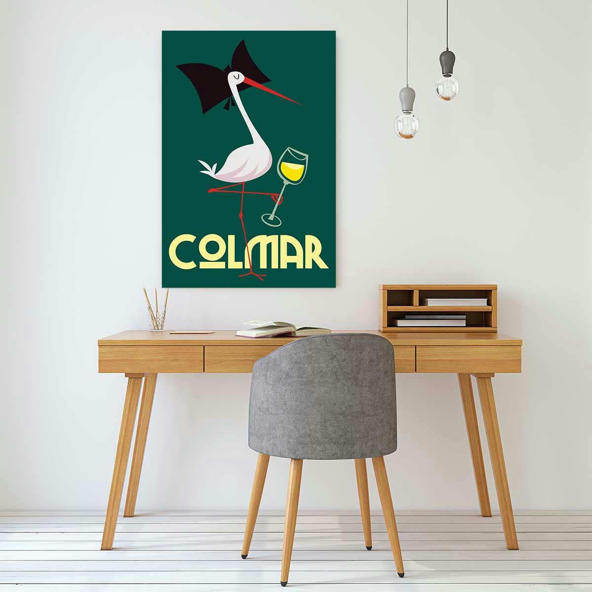 - Tableau cigogne de colmar imprimé sur toile 80x120cm