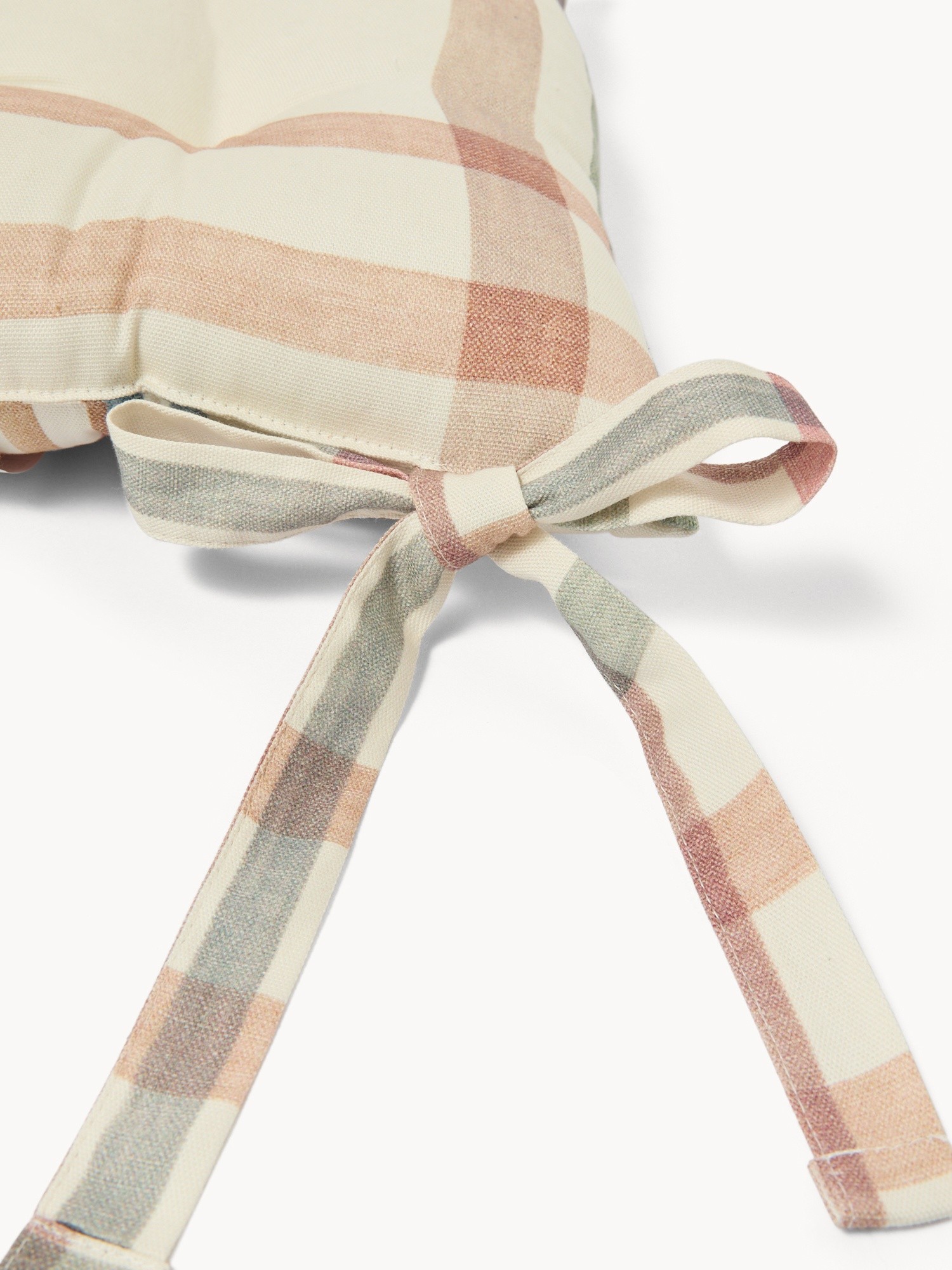 Cuscino da sedia in panama di cotone con stampa check - Prezzo di lancio