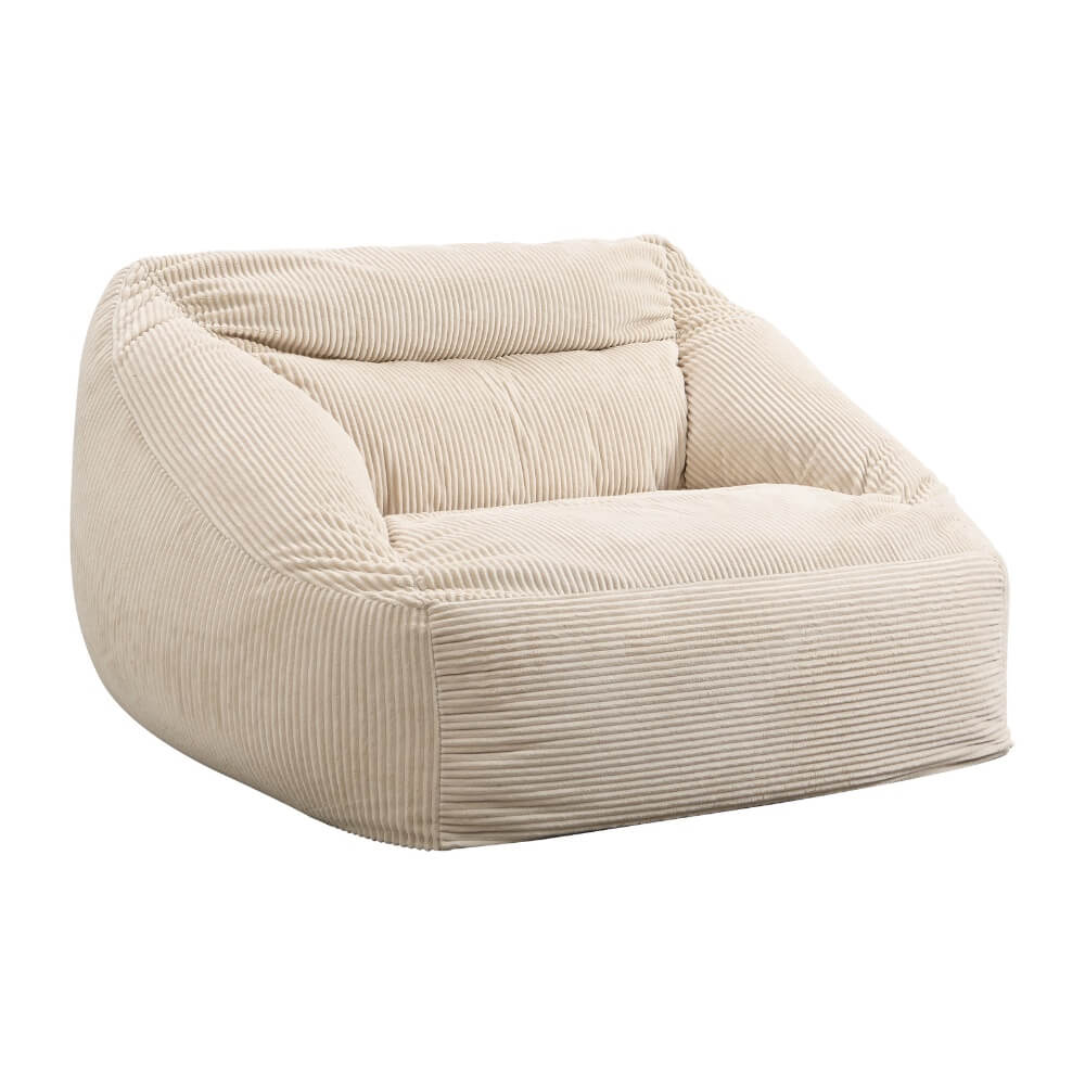 HOME DELUXE Zitzak Fauteuil - Ribfluweel - Beige