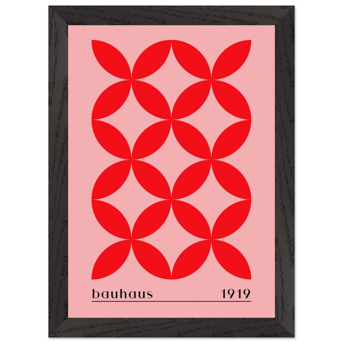 Artfulprints Poster met Lijst Bauhaus - 1919  - A4 21x29.7 cm - Rood